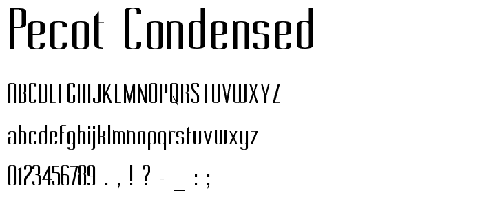 Pecot Condensed font